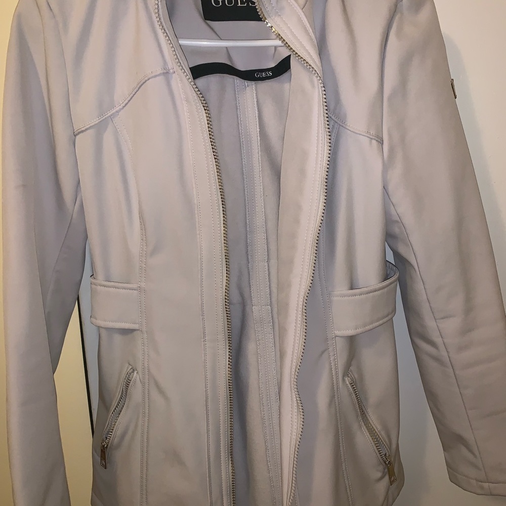 Guess cream rain coat
